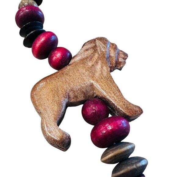 Vintage Carved Animal Statement Necklace - Picture 3 of 7
